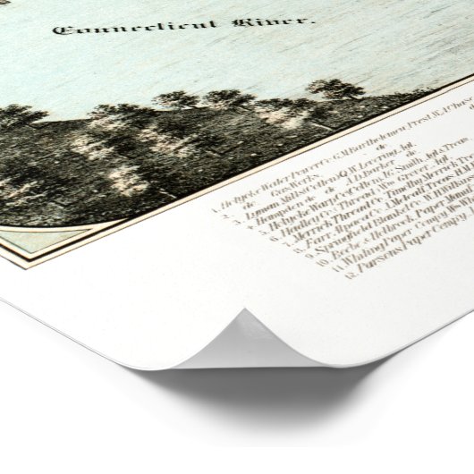 1877年からの質量のホルヨークの地図 ポスター (角)