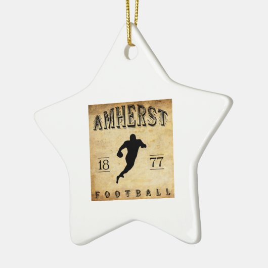 1877年のアムハーストマサチューセッツのフットボール セラミックオーナメント (左)