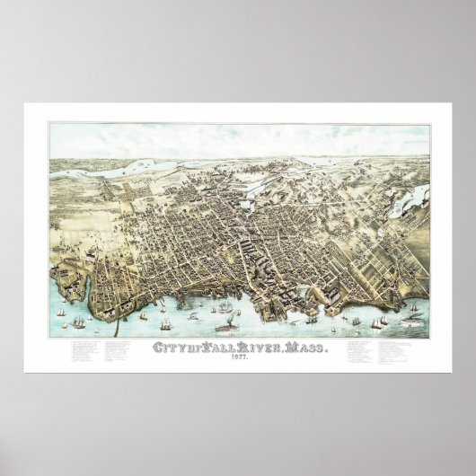 1877年の秋川の地図 ポスター (正面)