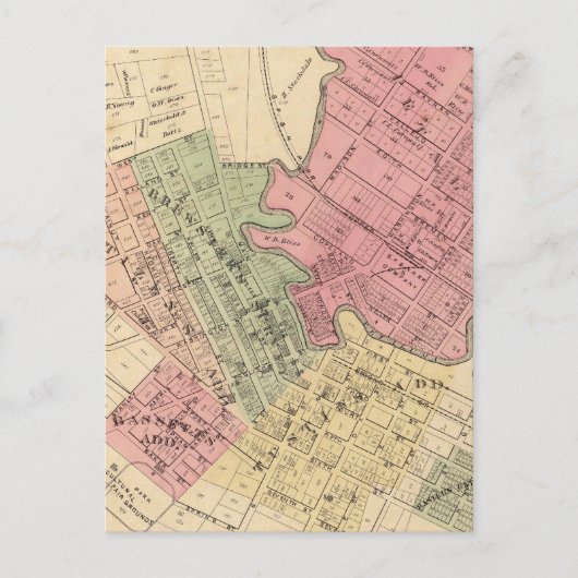 1877年ペタルマ市地図 ポストカード (正面)