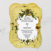 1878ビクトリアン年フローラカルト結婚ーシュ 招待状 (正面/裏面)