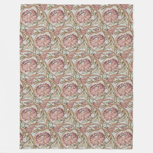 1878ヴィンテージウィリアム・モリス植木鉢 フリースブランケット (正面)