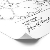 1878ヴィンテージハイホイーラー自転車特許プリント ポスター (角)