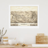 1878年からの南コベントリーのヴィンテージ地図 ポスター (キッチン)