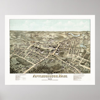 1878年からマサチューセッツ州アットレボロの地図 ポスター