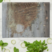 1878年のサンフランシスコ・カリフォルニア市 キッチンタオル (折り畳み)