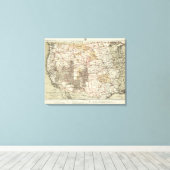 1878年米国地勢調査の進捗地図 キャンバスプリント (インサイチュ (ウッドフロア))