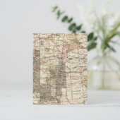 1878年米国地勢調査の進捗地図 ポストカード (スタンド正面)