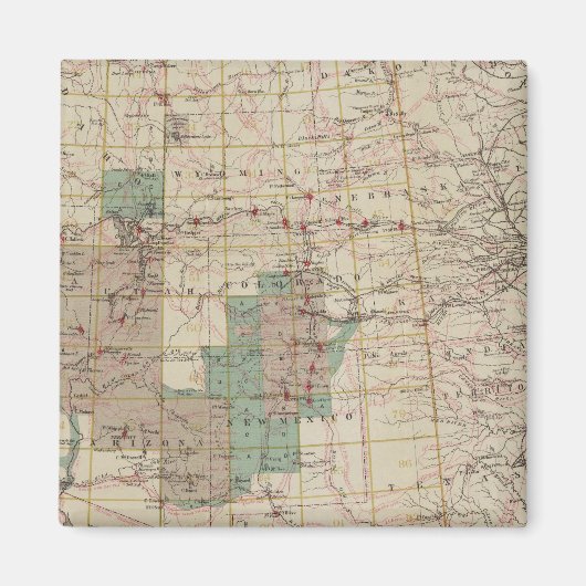1878年米国地勢調査の進捗地図 マグネット (正面)