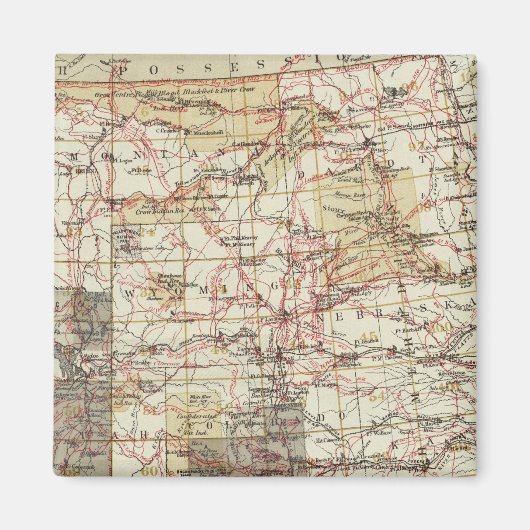1878年米国地勢調査の進捗地図 マグネット (正面)