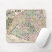 1878年 フランス パリ 古地図 マウスパッド (マウス)