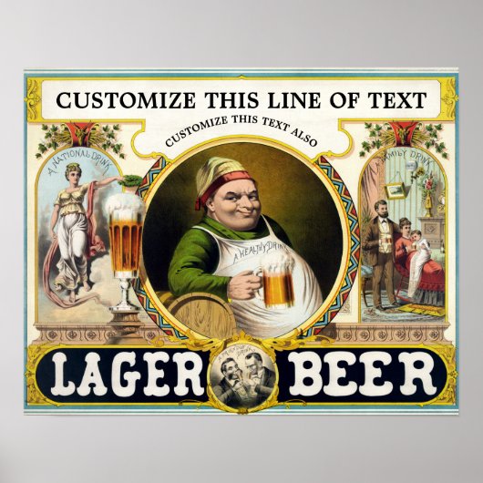 1879年のビール広告 ポスター (正面)