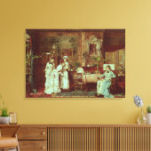 1879年新母訪問(キャンバス上の油) キャンバスプリント (インサイチュ (リビング))