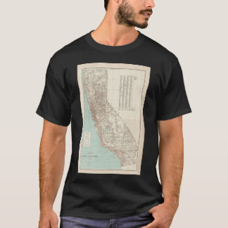 1879年 古いカリフォルニア州地図 ビンテージカリフォルニア州 Tシャツ