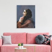 1879年、祈りの言葉の若い女性(油) キャンバスプリント (インサイチュ (リビング))