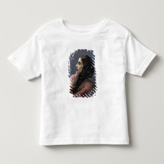 1879年、祈りの言葉の若い女性(油) トドラーTシャツ (正面)