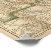 1879 Antique Rail Map of New Mexico ポスター (角)