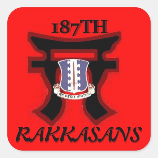 187TH歩兵のTorriのデザインのステッカー スクエアシール (正面)