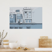 1880のバーシーン – 右 ポスター (キッチン)