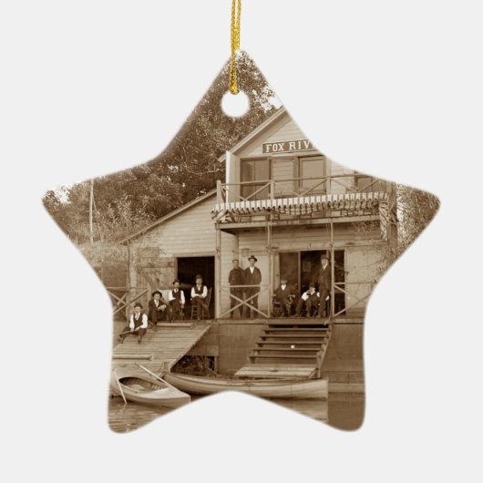 1880ズメンズクラブキツネリバークラブ魚釣りエルジン セラミックオーナメント (正面)