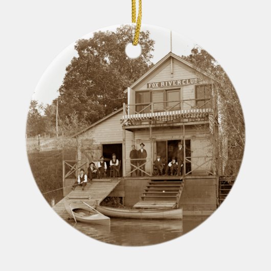 1880ズメンズクラブキツネリバークラブ魚釣りエルジン セラミックオーナメント (正面)