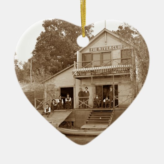 1880ズメンズクラブキツネリバークラブ魚釣りエルジン セラミックオーナメント (正面)