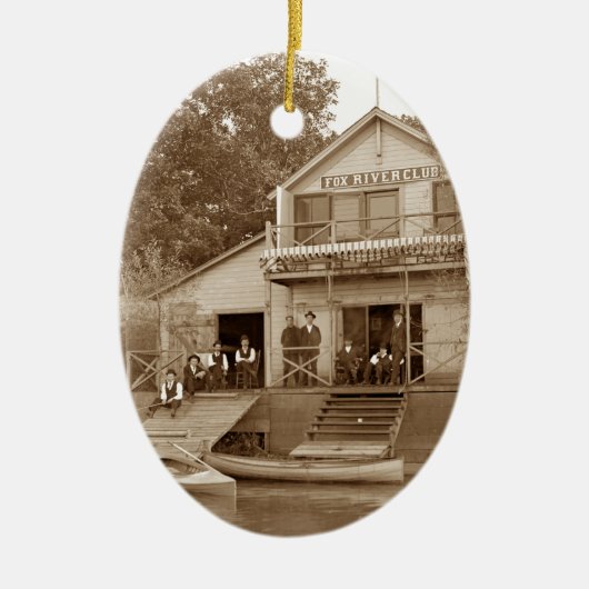 1880ズメンズクラブキツネリバークラブ魚釣りエルジン セラミックオーナメント (正面)