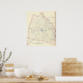 1880デビッドソン郡テネシーの地図 ポスター (キッチン)