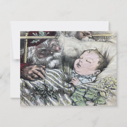 1880トマス・ナスト・ハーパーのサンタとベビー カード (正面)