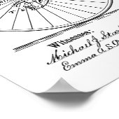 1880ヴィンテージハイホイーラー自転車特許プリント ポスター (角)