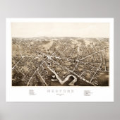 1880年からマサチューセッツ州メドフォードの地図 ポスター (正面)