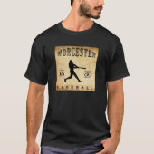 1880年のウスターマサチューセッツの野球 Tシャツ (正面)