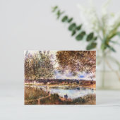 1880年アルフレッド・シスリーによる古いフェリーへの道 ポストカード (スタンド正面)