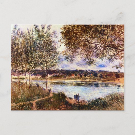 1880年アルフレッド・シスリーによる古いフェリーへの道 ポストカード (正面)