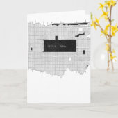 1880年ニューヨーク中央公園地図（内部白紙） カード (黄色い花)