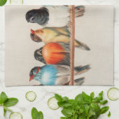 1880年ヘクトール・ジャコメリによる鳥の群れ キッチンタオル (折り畳み)