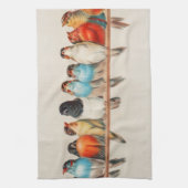 1880年ヘクトール・ジャコメリによる鳥の群れ キッチンタオル (縦)