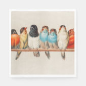 1880年ヘクトール・ジャコメリによる鳥の群れ スタンダードランチョンナプキン (正面)