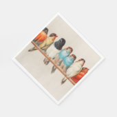 1880年ヘクトール・ジャコメリによる鳥の群れ スタンダードランチョンナプキン (角)