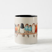 1880年ヘクトール・ジャコメリによる鳥の群れ ツートーンマグカップ (中央)