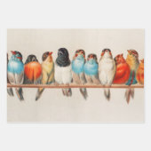 1880年ヘクトール・ジャコメリによる鳥の群れ ラッピングペーパーシート (正面)