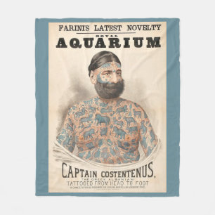 1880年代のキャプテン・コステンヌスの刺青の男 フリースブランケット