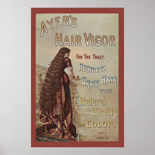 1880年代のヴィンテージ広告 Ayer's Hair Vigor for ポスター (正面)