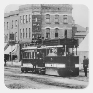 1880年代の北のロンドンの市街電車を蒸気を発して下さい スクエアシール