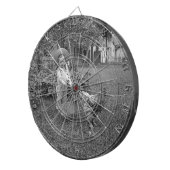 1880年代の愛らしい少女とオンドリのカートinガーデン ダーツボード (正面右)