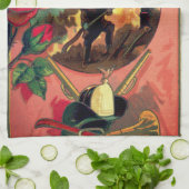 1880年代の消防士のタオルのアート キッチンタオル (折り畳み)