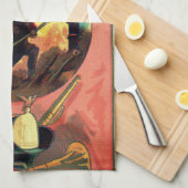 1880年代の消防士のタオルのアート キッチンタオル (四つ折り)