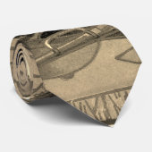 1880年代の消防士ヴィンテージセピア・タイ・アート ネクタイ (ロール)