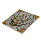 1880年代の珍しいビクトリアンフローラ転送タイル タイル (側面)