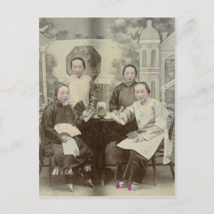 1880年頃の北京オペラのキャストメンバー ポストカード